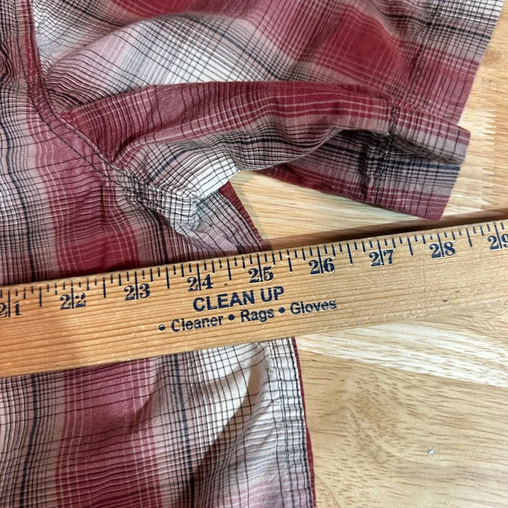 Carhartt shirt mens XL button up Short Sleeve Work Shirt Red Plaid Casual